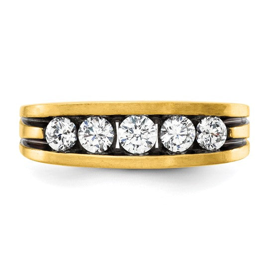 14K Lab Grown Diamond VS/SI GH, Black Rhodium Men's Ring