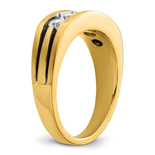 14K Lab Grown Diamond VS/SI GH, Black Rhodium Men's Ring