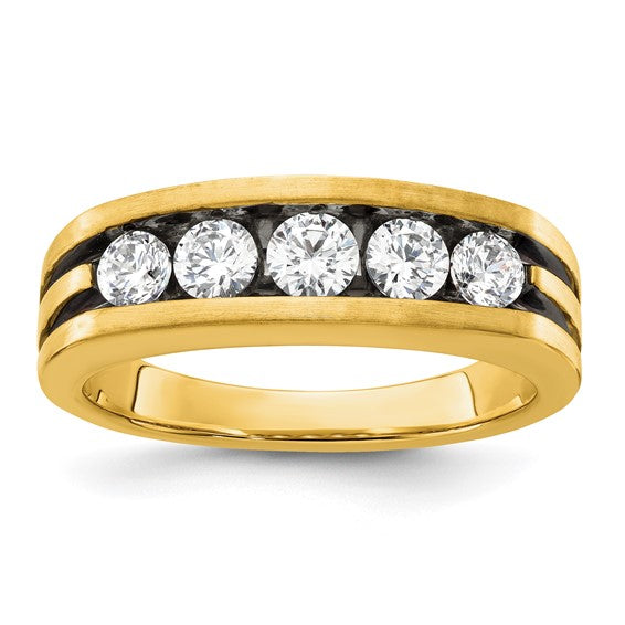 14K Lab Grown Diamond VS/SI GH, Black Rhodium Men's Ring