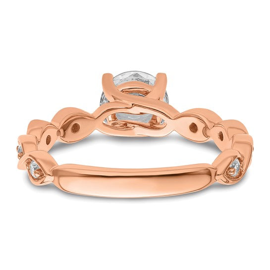 14K Rose Gold Lab Grown Diamond VS/SI GH, Semi-mount Engagement Ring