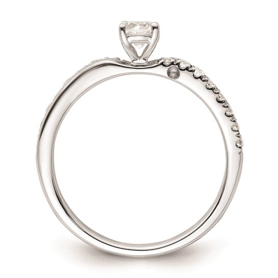 Two Promises 14k White Gold Diamond Complete Engagement Ring