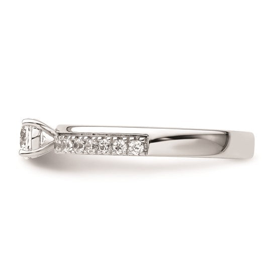 Two Promises 14k White Gold Diamond Complete Engagement Ring