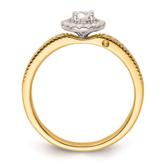 Two Promises 14k Two-tone Diamond Round Halo Complete Engagement Ring