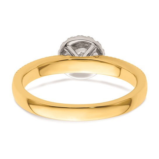 Two Promises 14k Two-tone Diamond Round Halo Complete Engagement Ring