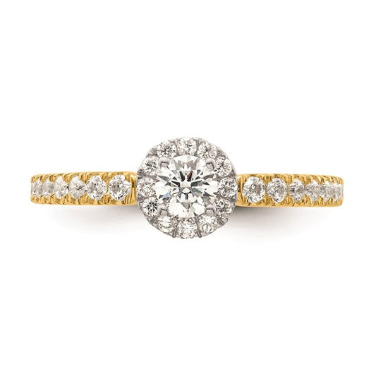 Two Promises 14k Two-tone Diamond Round Halo Complete Engagement Ring