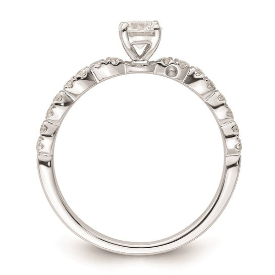 Two Promises 14k White Gold Diamond Complete Engagement Ring