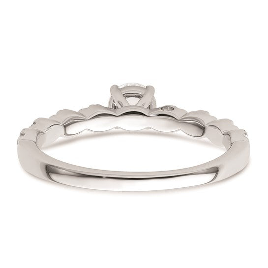 Two Promises 14k White Gold Diamond Complete Engagement Ring