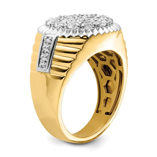 10k Two-tone Lab Grown Diamond Men's Ring