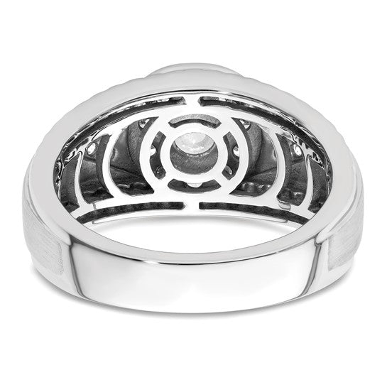 14K White Gold Lab Grown Diamond Cluster Men's Ring