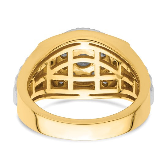 14K Two-Tone Lab Grown Diamond Cluster Men's Ring