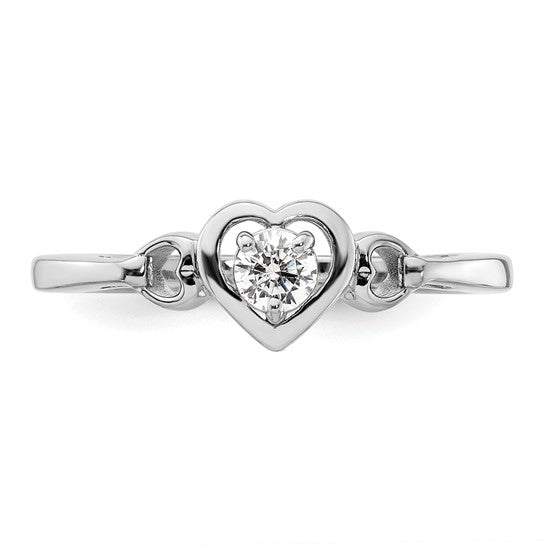 14K White Gold Diamond Complete Heart Promise/Engagement Ring