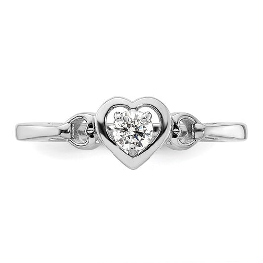 14K White Gold Diamond Complete Heart Promise/Engagement Ring
