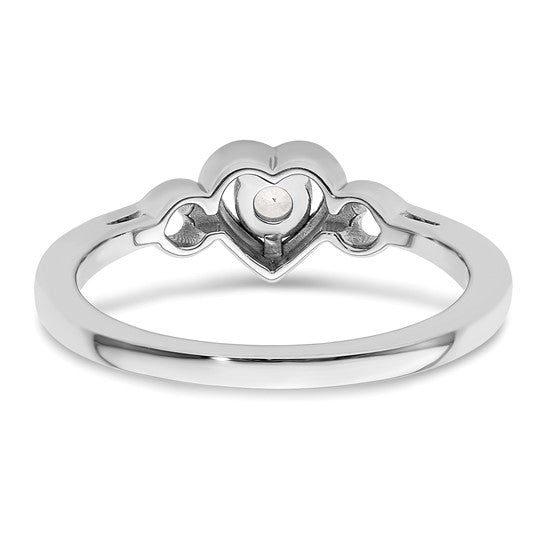 14K White Gold Diamond Complete Heart Promise/Engagement Ring