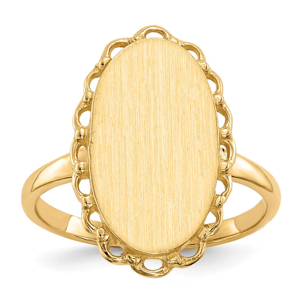 14k 9.0x16.0mm Open Back Signet Ring