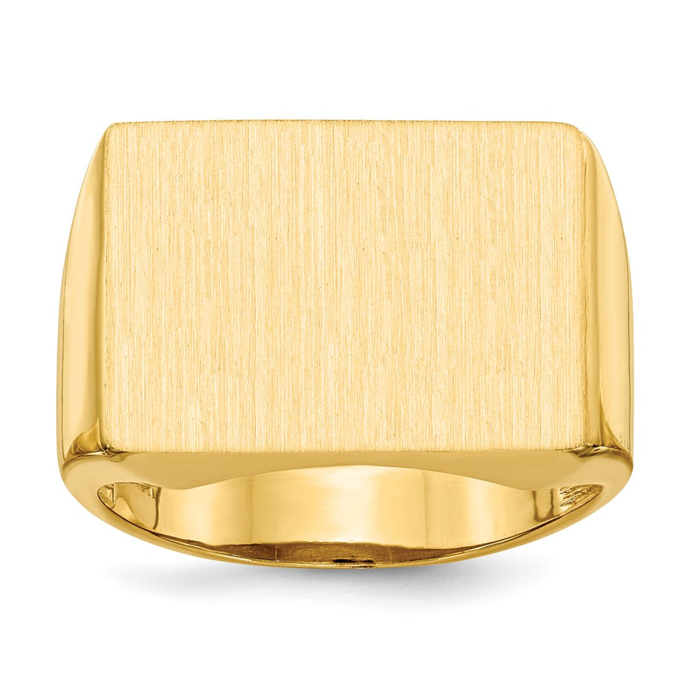 14k 19.5x14.5mm Open Back Mens Signet Ring