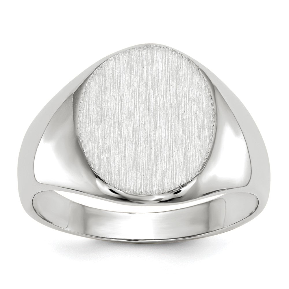 14k White Gold 10.0x11.5mm Closed Back Signet Ring