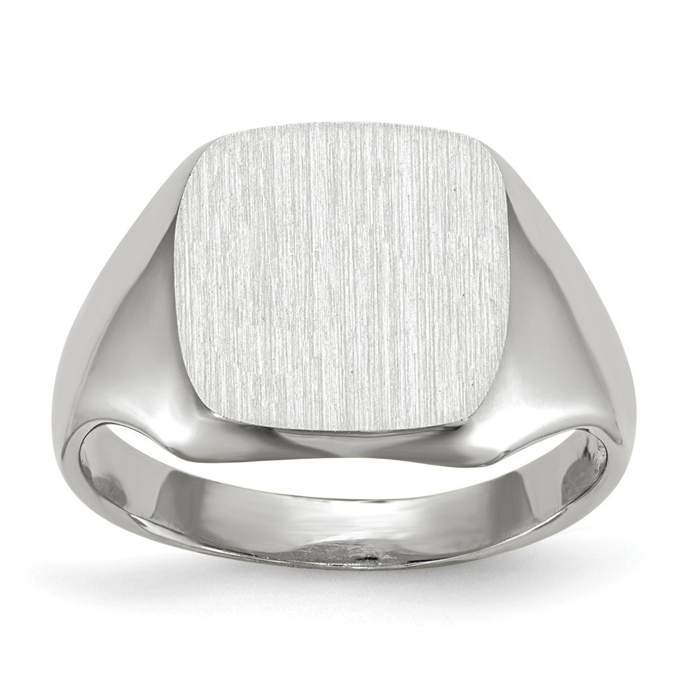 14k White Gold 10.5x11.0mm Open Back Signet Ring