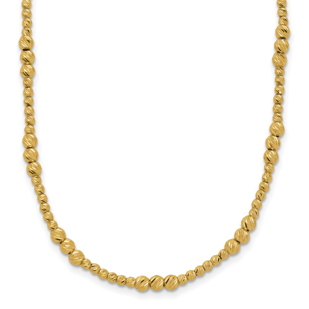 14K Diamond-cut Beaded 18in Necklace
