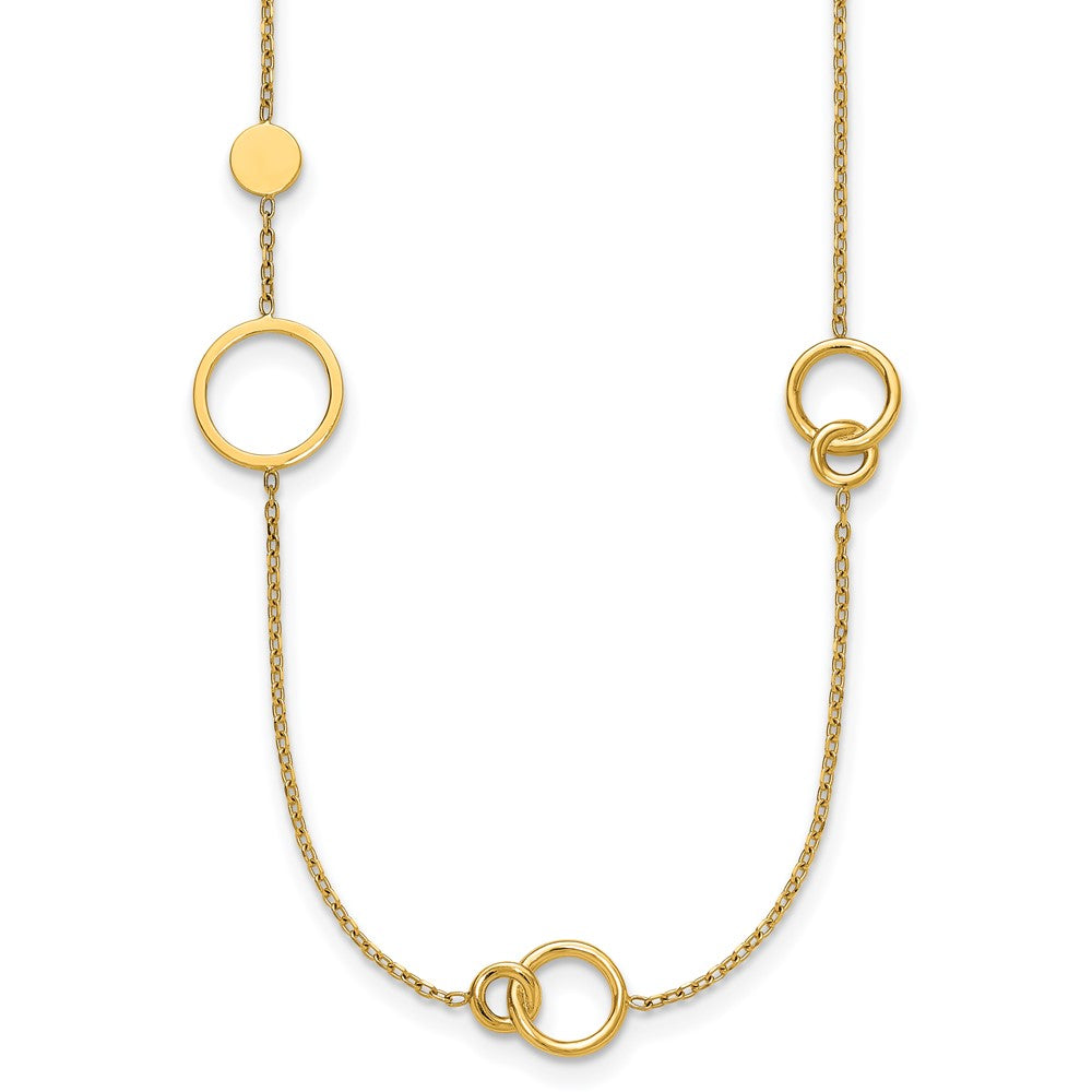 14k Polished Circle Pattern Necklace