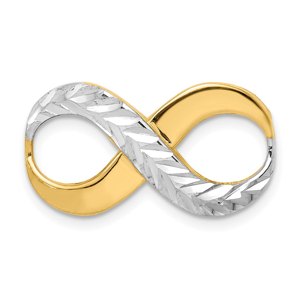 14K w/Rhodium D/C Infinity Fits 4mm Fancy Omega Slide
