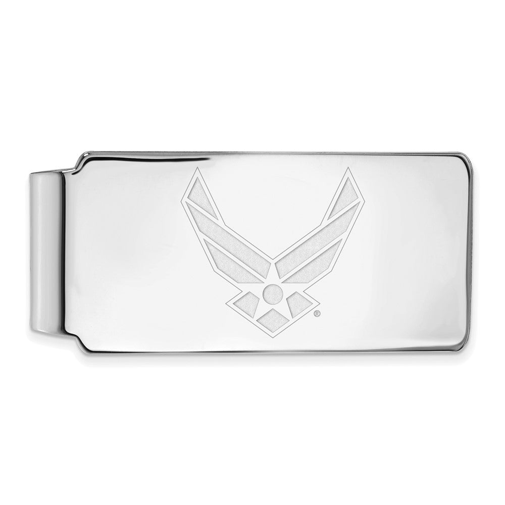 Sterling Silver Rhod-plat LogoArt U.S. Air Force Money Clip