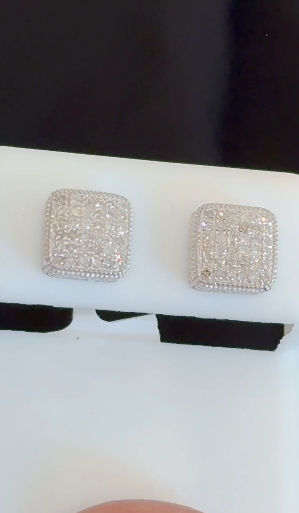 .40 CARAT NATURAL DIAMONDS STERLING SILVER MENS WOMENS 8 MM EARRINGS STUDS