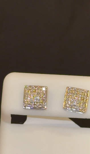 10K WHITE GOLD .20 CARAT NATURAL DIAMONDS 7 MM EARRING STUDS