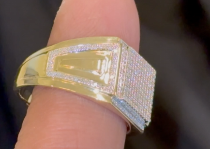 10K SOLID YELLOW GOLD .35 CARAT NATURAL DIAMOND ENGAGEMENT RING WEDDING PINKY BAND