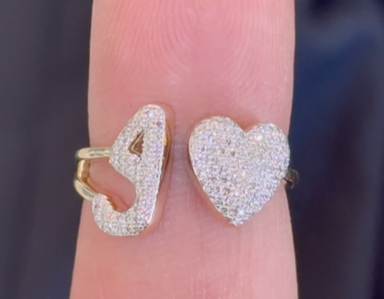 10K YELLOW GOLD .25 CARAT WOMENS NATURAL DIAMOND HEART & LETTER INITIAL G RING