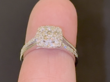 .75 CARAT NATURAL DIAMOND STERLING SILVER ENGAGEMENT BRIDAL WEDDING RING
