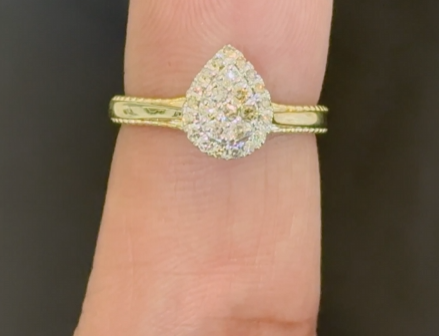 10K YELLOW GOLD .30 CARAT WOMEN NATURAL DIAMOND ENGAGEMENT RING WEDDING RING BRIDAL