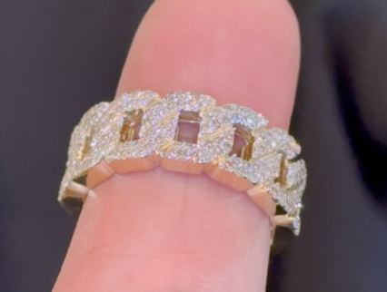 10K SOLID YELLOW GOLD 1 CARAT REAL DIAMOND ENGAGEMENT RING WEDDING PINKY BAND