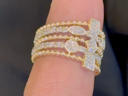 10K SOLID YELLOW GOLD 1.25 CARAT NATURAL DIAMONDS WOMEN RING