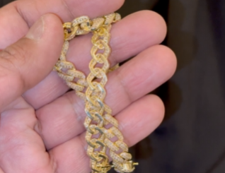17.50 CARAT NATURAL DIAMONDS STERLING SILVER GOLD PLATED 53.40 GRAMS 22 INCHES 9 MM CUBAN LINK CHAIN NECKLACE