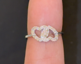 10K SOLID WHITE GOLD .50 CARAT REAL DIAMOND HEART WOMEN BRIDAL WEDDING ENGAGEMENT RING