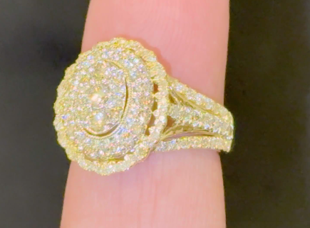 10K YELLOW GOLD 1.50 CARAT WOMEN REAL DIAMOND ENGAGEMENT RING WEDDING RING BRIDAL