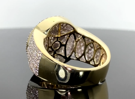 10K SOLID YELLOW GOLD 4 CARAT REAL DIAMOND ENGAGEMENT RING WEDDING PINKY BAND