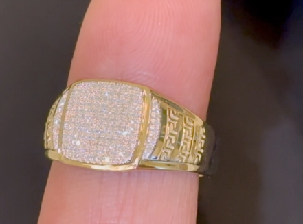 10K SOLID YELLOW GOLD .20 CARAT NATURAL DIAMOND ENGAGEMENT RING WEDDING PINKY BAND