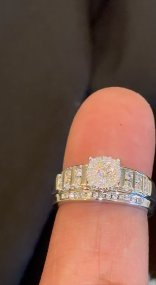 10K WHITE GOLD .75 CARAT NATURAL DIAMOND ENGAGEMENT RING WEDDING RING BRIDAL