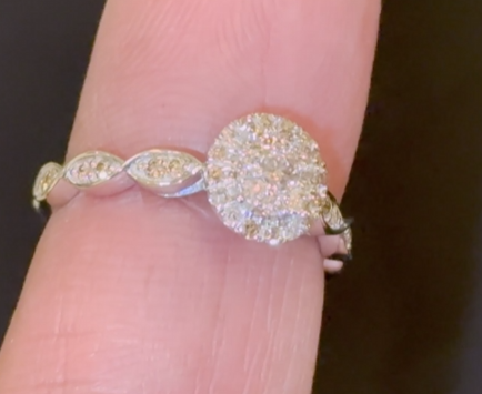 .50 CARAT NATURAL DIAMOND STERLING SILVER ENGAGEMENT BRIDAL WEDDING RING