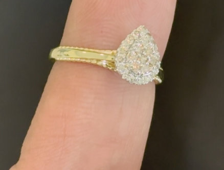 10K YELLOW GOLD .30 CARAT WOMEN NATURAL DIAMOND ENGAGEMENT RING WEDDING RING BRIDAL