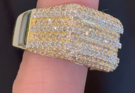 10K SOLID YELLOW GOLD 4.25 CARAT REAL DIAMOND ENGAGEMENT RING WEDDING PINKY BAND