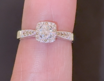 .35 CARAT NATURAL DIAMOND STERLING SILVER ENGAGEMENT BRIDAL WEDDING RING