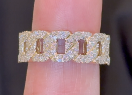 10K SOLID YELLOW GOLD 1 CARAT REAL DIAMOND ENGAGEMENT RING WEDDING PINKY BAND