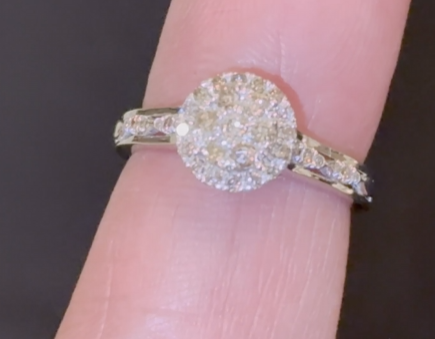 .50 CARAT NATURAL DIAMOND STERLING SILVER ENGAGEMENT BRIDAL WEDDING RING