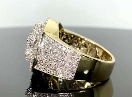 10K SOLID YELLOW GOLD 4 CARAT REAL DIAMOND ENGAGEMENT RING WEDDING PINKY BAND