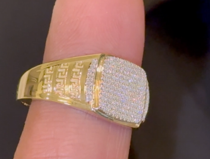 10K SOLID YELLOW GOLD .20 CARAT NATURAL DIAMOND ENGAGEMENT RING WEDDING PINKY BAND