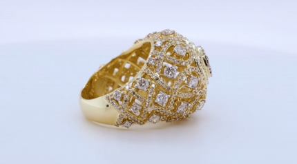 10K YELLOW GOLD 5 CARAT MENS REAL DIAMOND ENGAGEMENT WEDDING PINKY RING BAND