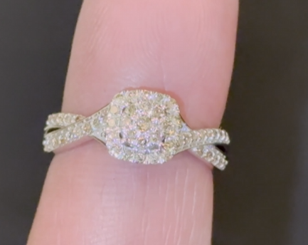 .60 CARAT NATURAL DIAMOND STERLING SILVER ENGAGEMENT BRIDAL WEDDING RING