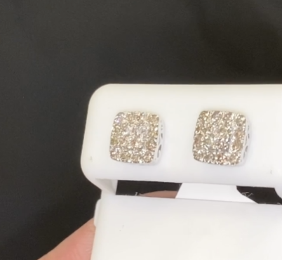 10K WHITE GOLD .65 CARAT MENS WOMENS 7 MM 100% GENUINE DIAMONDS EARRING STUDS